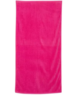 Q-Tees QV3060 Velour Beach Towel in Hot pink
