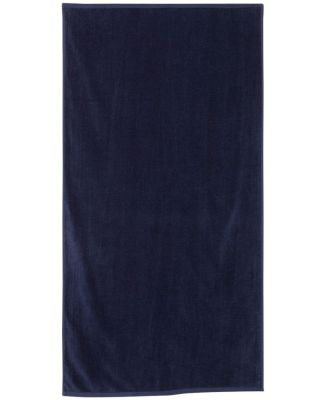 Q-Tees QV3060 Velour Beach Towel in Navy