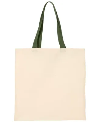 Q-Tees QTB6000 Economical Tote with Contrast-Color Natural/ Forest
