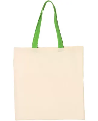 Q-Tees QTB6000 Economical Tote with Contrast-Color Natural/ Lime