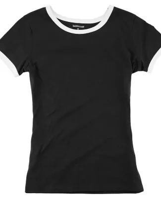 Boxercraft T47 Women's Ringer T-Shirt Black/ White