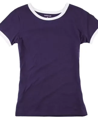 Boxercraft T47 Women's Ringer T-Shirt Purple/ White