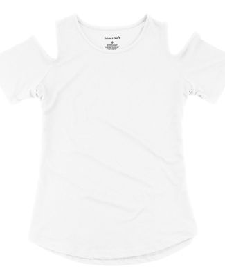 Boxercraft YT32 Girls Cold Shoulder T-Shirt White