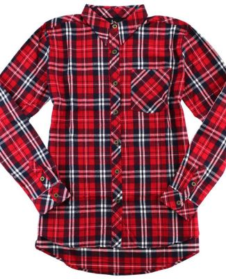 Boxercraft F50 Women's Flannel Shirt in Navy/ red