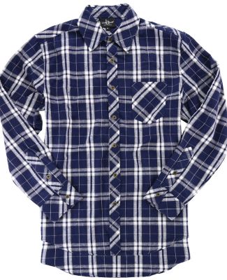 Boxercraft F50 Women's Flannel Shirt in Navy/ silver