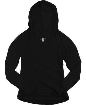 Boxercraft L07 Women's Cuddle Fleece V-Neck Hooded Black