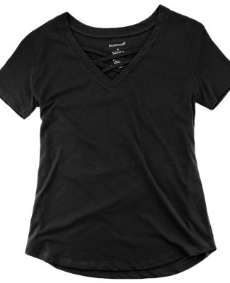 Boxercraft YT27 Girls' Caged Front T-Shirt Black