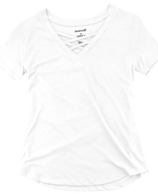 Boxercraft YT27 Girls' Caged Front T-Shirt White