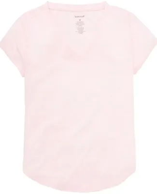 Boxercraft YT34 Girls' Snow Heather V-Neck T-Shirt Pale Pink Heather