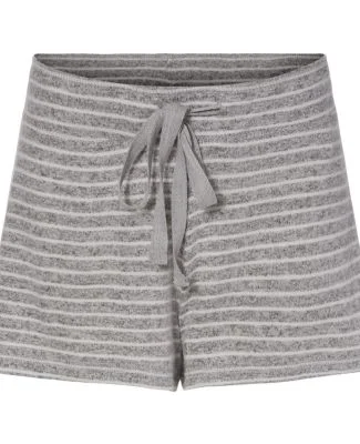 Boxercraft L11 Women's Cuddle Fleece Shorts in Oxford/ natural stripe