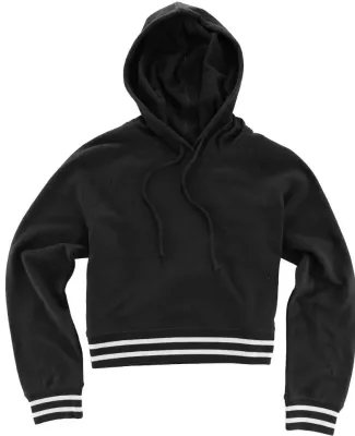 Boxercraft R42 Women's Hooded Cropped Sweatshirt Black/ White