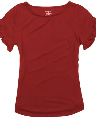 Boxercraft YT64 Girls' Ruffle Sleeve T-Shirt Garnet