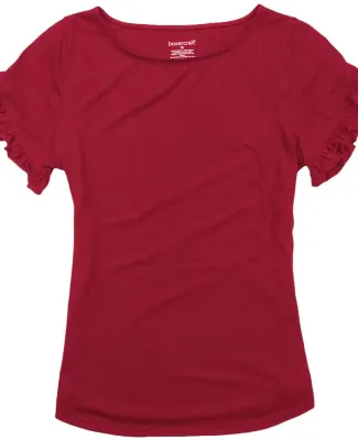 Boxercraft YT64 Girls' Ruffle Sleeve T-Shirt Maroon
