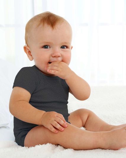 Boxercraft BK01 Baby Essential Bodysuit in Charcoal