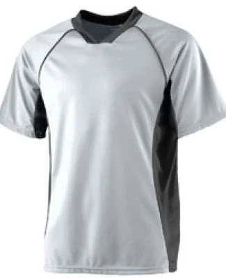 Augusta Sportswear 244 YOUTH WICKING SOCCER SHIRT in Silver/ black