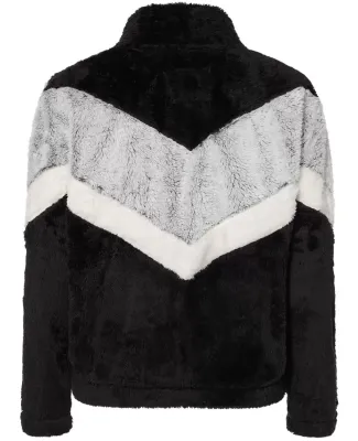 Boxercraft FZ05 Women's Chevron Fuzzy Fleece Pullo Black/ Frosty Grey/ Natural