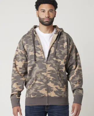 Cotton Heritage M2781C Premium Full-Zip Hoodie in Khaki camo discontinued