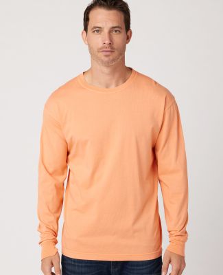 Cotton Heritage OU1964 Garment Dye Long Sleeve in Orange sherbet