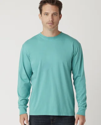 Cotton Heritage OU1964 Garment Dye Long Sleeve in Sea green