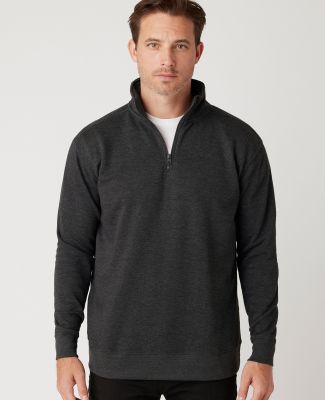 Cotton Heritage M2475 Quarter-Zip Fleece in Charcoal heather