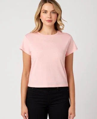 Cotton Heritage OW1086 High-Waisted Crop Tee in Pale rosette