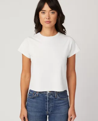Cotton Heritage OW1086 High-Waisted Crop Tee White