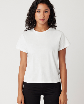 Cotton Heritage OW1086 High-Waisted Crop Tee in White