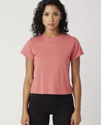 Cotton Heritage OW1086 High-Waisted Crop Tee in Red sorbet
