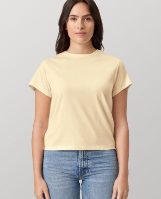 Cotton Heritage OW1086 High-Waisted Crop Tee in Butter cream