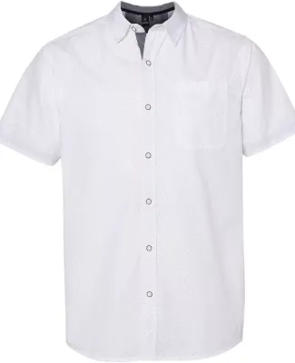 Burnside Clothing 9290 Peached Printed Poplin Shor White/ Black Dot