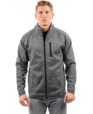 Burnside Clothing 3901 Sweater Knit Jacket in Heather charcoal