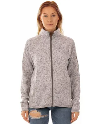 Burnside Clothing 5901 Women's Sweater Knit Jacket in Heather grey