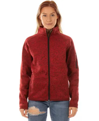 Burnside Clothing 5901 Women's Sweater Knit Jacket in Heather red