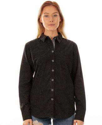 Burnside Clothing 5290 Women's Peached Poplin Long Black/ White Dot