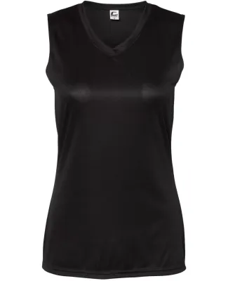 C2 Sport 5663 Women's Sleeveless V-Neck T-Shirt Black