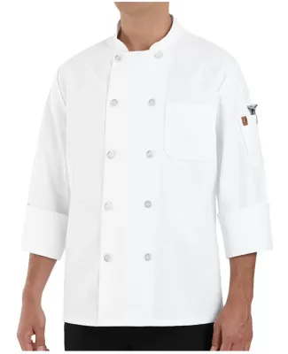 Chef Designs 0423 100% Polyester Ten Pearl Button  White