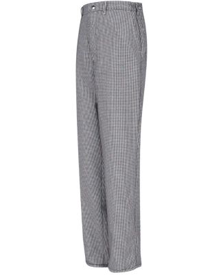 Chef Designs PS64 Spun Poly Checked Cook Pants Black/ White Check - Unhemmed