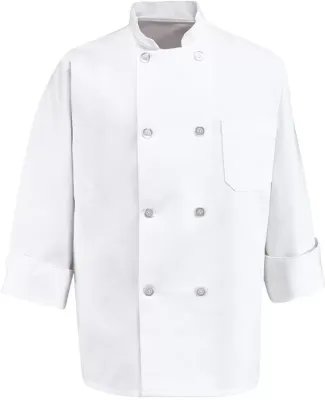 Chef Designs 0403L Eight Pearl Button Chef Coat Lo White