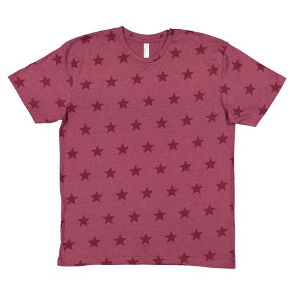 Code V 3929 Star Print Tee in Burgundy star