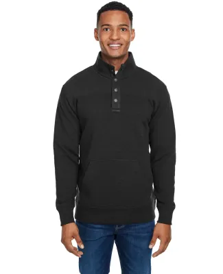 J America 8708 Ripple Fleece Snap Sweatshirt Black