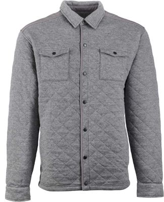 J America 8889 Quilted Jersey Shirt Jac Charcoal Heather