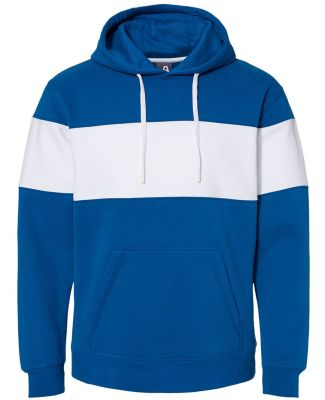 J America 8644 Varsity Fleece Colorblocked Hooded  Royal