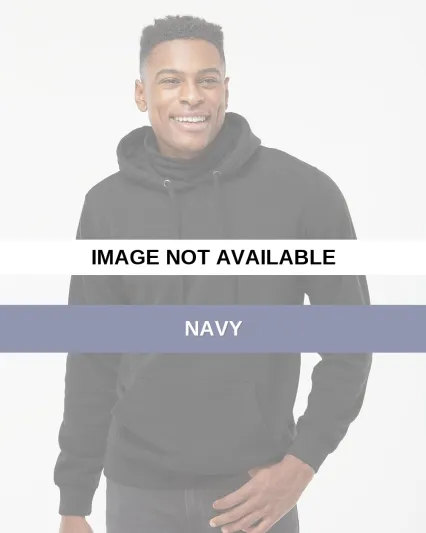 J America 8879 Gaiter Fleece Hooded Sweatshirt Navy