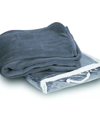 Liberty Bags 8707 Micro Coral Fleece Blanket in Grey