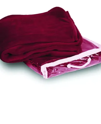 Liberty Bags 8707 Micro Coral Fleece Blanket in Burgundy