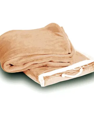 Liberty Bags 8707 Micro Coral Fleece Blanket in Camel