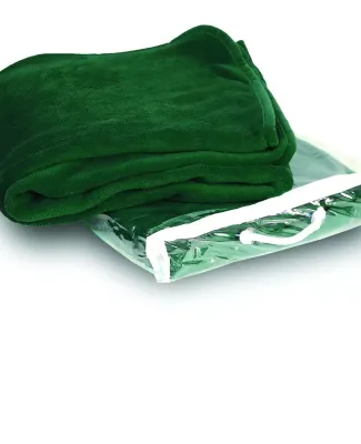 Liberty Bags 8707 Micro Coral Fleece Blanket in Forest green