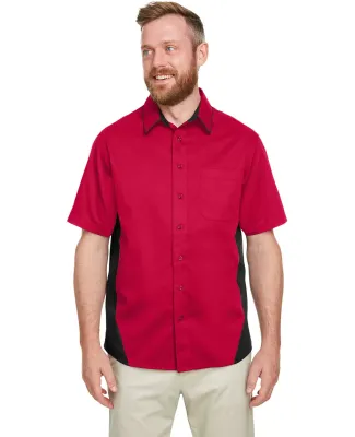 Harriton M586T Men's Tall Flash IL Colorblock Shor RED/ BLACK