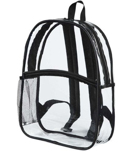 BAGedge BE259 Clear PVC Backpack in Black