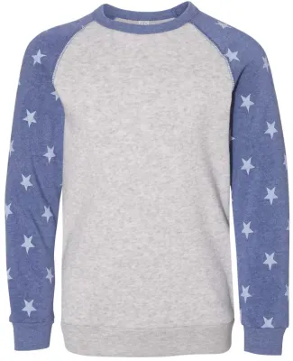 Alternative Apparel K9575 Youth Champ Sweatshirt Eco Light Grey/ Pacific Blue Stars